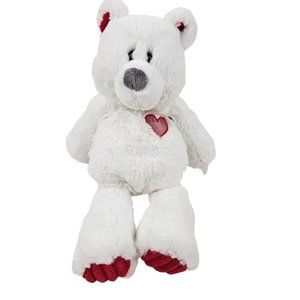 Mary Meyer Marshmallow Heartthrob Teddy Bear White Red Plush Soft Fuzzy Love